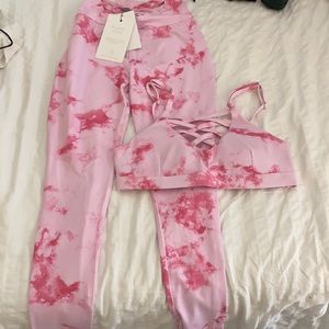 Matching sports bra and leggings set